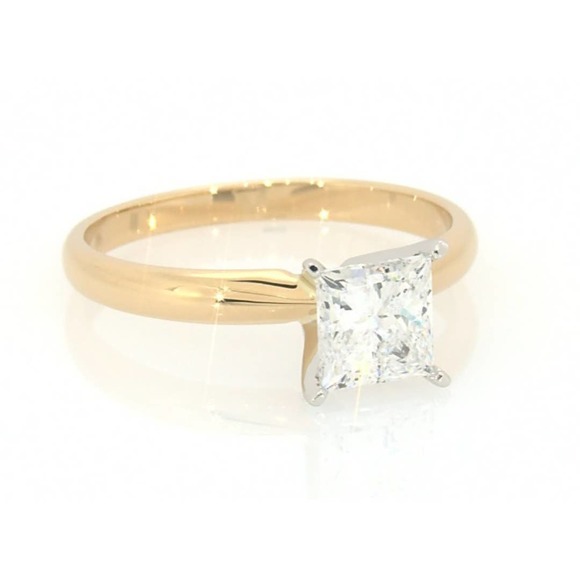 14k Princess Diamond Wedding Engagement Ring 14K Gold size 6,7,8 - Picture 2 of 12